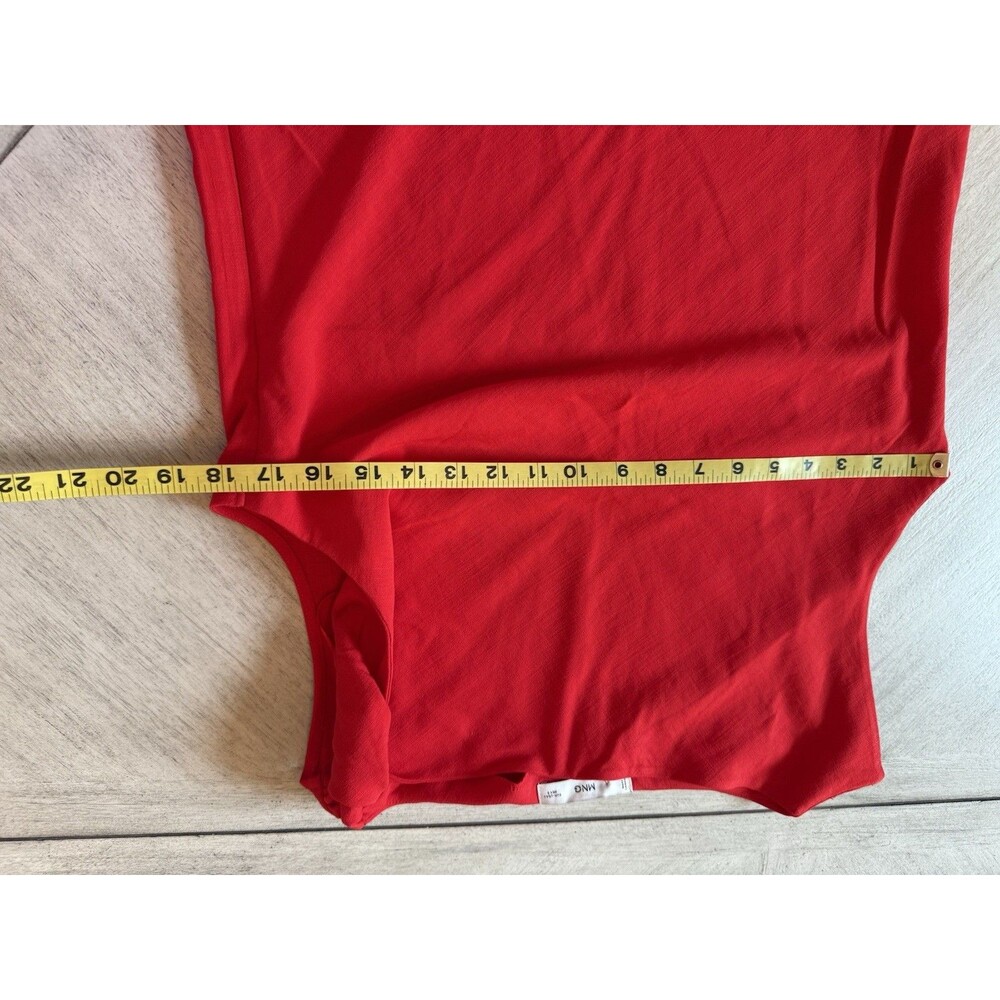 Mango Womens Red Twist Detail Sleeveless Cotton Top Size L NEW - Picture 6 of 12